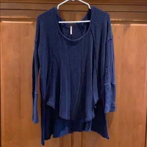 Free People Long Sleeve High Low Top